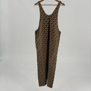 state the label Geometric Mod Floral Print Cotton Jumper Jumpsuit